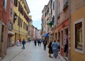 Picturesque old narrow alley with ancient houses