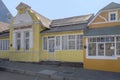 picturesque old yellow building at historical town, Luderitz, Namibia Royalty Free Stock Photo