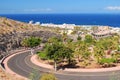 Picturesque outstanding landscape of beautiful resort playa de las americas on tenerife, spain