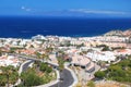 Picturesque outstanding landscape of beautiful resort playa de las americas on tenerife, spain