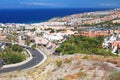 Picturesque outstanding landscape of beautiful resort playa de las americas on tenerife, spain