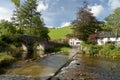 Packhorse bridge and ford at Malmsmead, Exmoor, North Devon