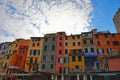 10.04.2017. Picturesque panorama with landscape of the harbor with colorful houses and the boats in Porto Venere, Italy, Liguria