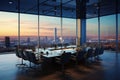 Picturesque Panoramic meeting room view. Generate Ai