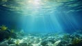 Picturesque panoramic underwater view. AI Generative