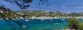 Picturesque panoramic view of Andratx hillside town. Mallorca Island, Baleares, Spain Royalty Free Stock Photo