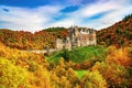 Picturesque panoramic view of Burg Eltz castle in autumn., Rhineland-Palatinate, Germany Royalty Free Stock Photo