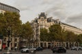 Picturesque Paris buildings in Paris on Avenue des Champs-Ãâ°lysÃÂ©es in late October