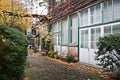 Picturesque parisian alley in autumn, Paris