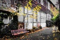 Picturesque parisian alley in autumn, Paris Royalty Free Stock Photo