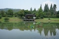 Picturesque park in the botanical gardens, Hangzhou, China Royalty Free Stock Photo