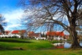 Picturesque park and residential district Royalty Free Stock Photo