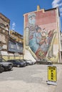 Picturesque parking lot with graffiti in Kadikoy village. Istanbul, Turkey