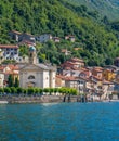 Colonno, colorful village overlooking Lake Como, Lombardy, Italy.