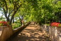 Picturesque path through the Villa Cimbrone in Ravello, Italy