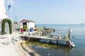 Picturesque pier near the lighthouse, Marken, Netherlands