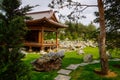 A picturesque place in the Japanese garden Krasnodar. Public landscape of Galician Park. Krasnodar, Russia. April 20