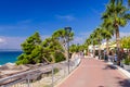 A picturesque promenade along the sea in town of Makarska