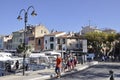 Cassis, 8th september: Picturesque Promenade with Colorful row of Buildings in Cassis of Provence France
