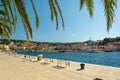 Picturesque promenade in the harbour of Mali on the island of Losinj in the Adriatic Sea, Croatia Royalty Free Stock Photo