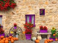 Tuscany, Italy, Picturesque pumpkin scenery in a countryside