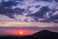 Picturesque purple sunset over hills Royalty Free Stock Photo