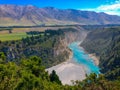 Picturesque Rakaia Gorge and Rakaia River on the South Island of New Zealand
