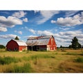 A red barn in a field