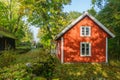 Picturesque red house in an old village Royalty Free Stock Photo