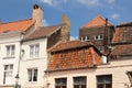 Picturesque red tiled roofs. Bruges. Belgium