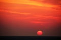 Picturesque red-yellow sunrise over the Black Sea Royalty Free Stock Photo