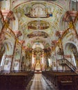 The picturesque Rein Abbey church interior, founded in 1129, the oldest Cistercian abbey in the world, located in Rein near Graz,