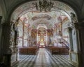 The picturesque Rein Abbey church interior, founded in 1129, the oldest Cistercian abbey in the world, located in Rein near Graz,