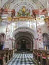 The picturesque Rein Abbey church interior, founded in 1129, the oldest Cistercian abbey in the world, located in Rein near Graz,