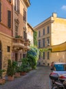 The picturesque Rione Trastevere on a summer morning, in Rome, Italy.