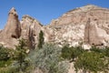 Picturesque rock formation in Cappadocia. Rose valley. Goreme, Turkey landmark Royalty Free Stock Photo