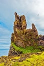 Picturesque rocks covered with moss