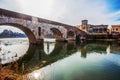 Picturesque Roman arch bridge built in 100 BC. e. e. - Pietra Bridge