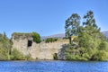 Picturesque Ruin of Castle on Island of Loch in the Scottish Highlands Royalty Free Stock Photo