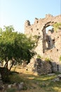 The picturesque ruins of a medieval fortress in the city of Bar, Montenegro.