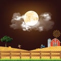 Harvest time on the farm at night Royalty Free Stock Photo