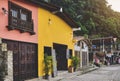 CARACAS, VENEZUELA - May 2022: Picturesque rustic cabin house in the town of Galipan, Caracas - Venezuela. Eco house
