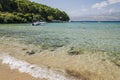 Picturesque sandy beach of Lovrecina on the northern coast of Brac island, Croatia. Royalty Free Stock Photo