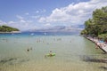 Picturesque sandy beach of Lovrecina on the northern coast of Brac island, Croatia. Royalty Free Stock Photo