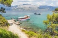 Picturesque sandy beach of Lovrecina on the northern coast of Brac island in Croatia Royalty Free Stock Photo