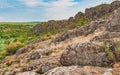 Picturesque scattering of stones near the Aktovsky canyon.