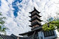 Picturesque scene of Fahua Pagoda in Zhouqiao Old Street, Jiading, Shanghai.