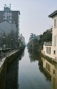 Picturesque scene of Milan\'s Naviglio Martesana, a peaceful haven amidst the bustling city