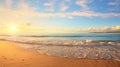 A picturesque scene of a serene beach with a \