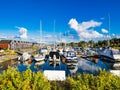 Picturesque scene of small boats docked in a tranquil marina in Gothenburg, Sweden Royalty Free Stock Photo